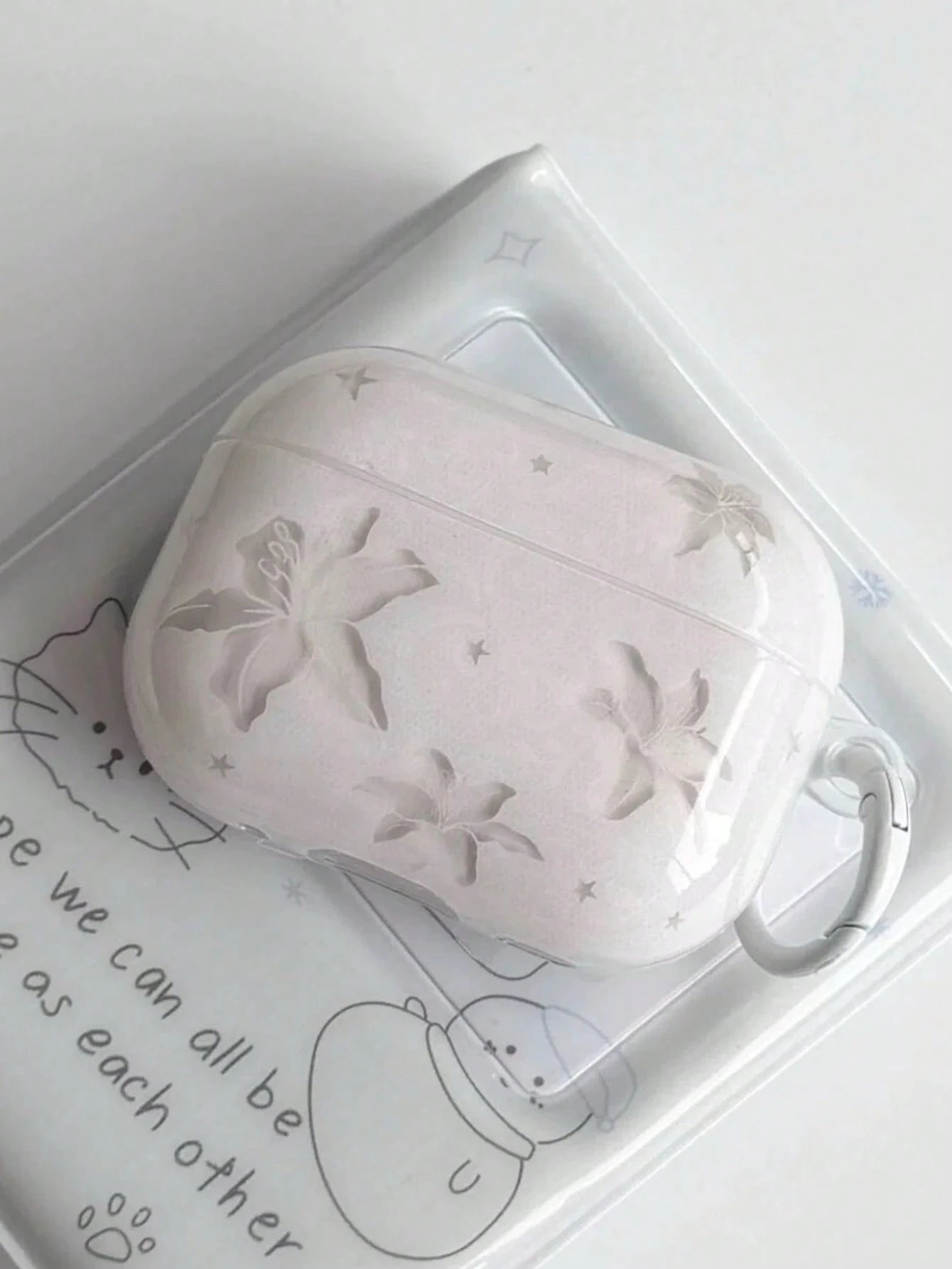 Delicate Light Blue Lily Flower Suitable For AirPods 3 Protective Case With Pendant, 4 3rd Gen, Apple Pro 3/2 Wireless Bluetooth Earphone Case