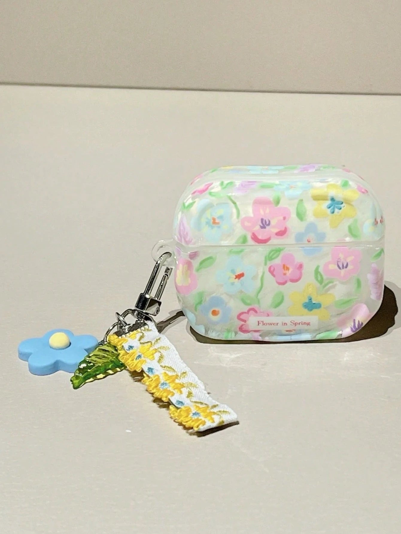 Delicate Light Blue Lily Flower Suitable For AirPods 3 Protective Case With Pendant, 4 3rd Gen, Apple Pro 3/2 Wireless Bluetooth Earphone Case
