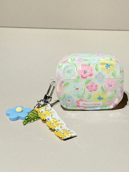Delicate Light Blue Lily Flower Suitable For AirPods 3 Protective Case With Pendant, 4 3rd Gen, Apple Pro 3/2 Wireless Bluetooth Earphone Case