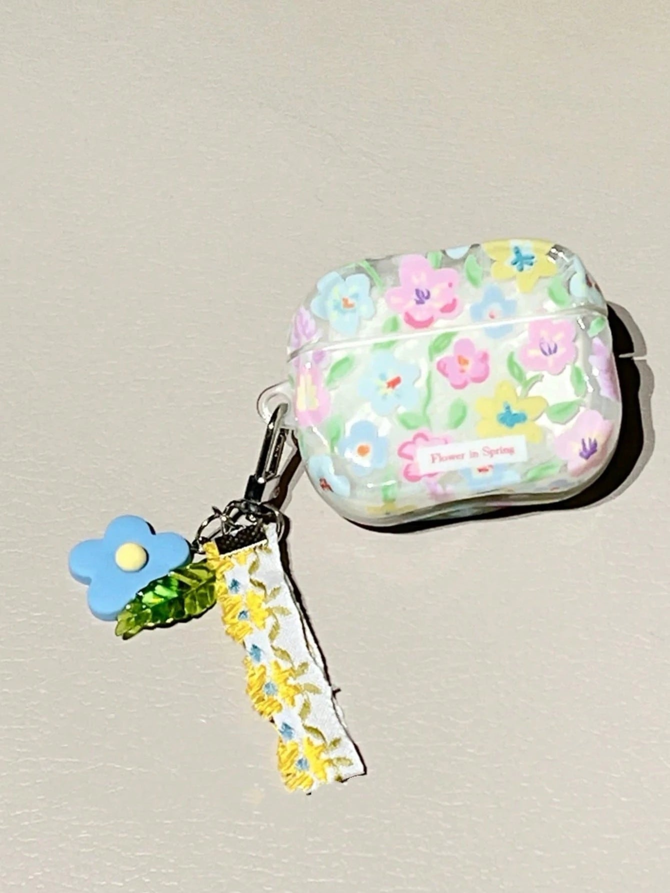 Delicate Light Blue Lily Flower Suitable For AirPods 3 Protective Case With Pendant, 4 3rd Gen, Apple Pro 3/2 Wireless Bluetooth Earphone Case