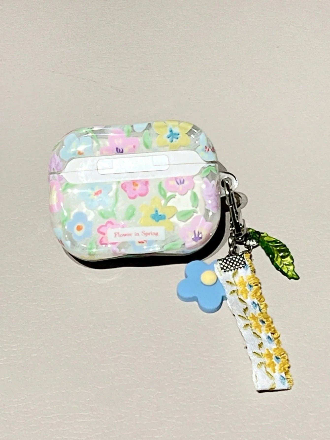 Delicate Light Blue Lily Flower Suitable For AirPods 3 Protective Case With Pendant, 4 3rd Gen, Apple Pro 3/2 Wireless Bluetooth Earphone Case
