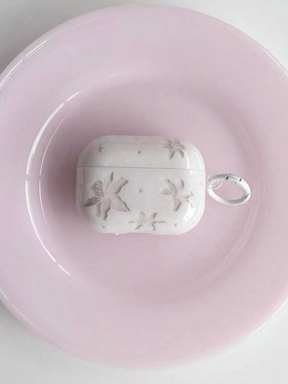 Delicate Light Blue Lily Flower Suitable For AirPods 3 Protective Case With Pendant, 4 3rd Gen, Apple Pro 3/2 Wireless Bluetooth Earphone Case