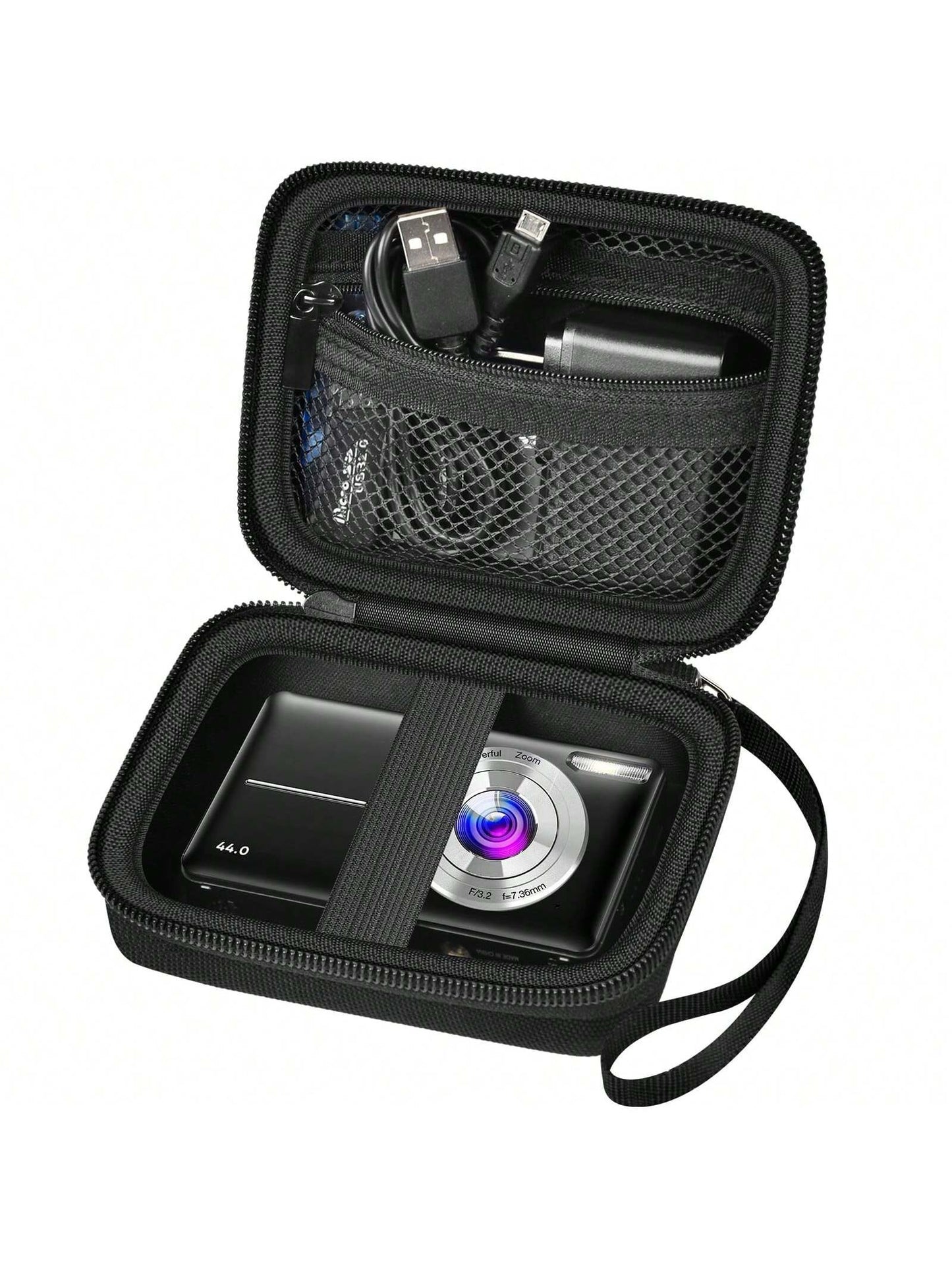 Digital Camera Case Compatible With VAHOIALD FHD 1080P/ For CAMKORY Digital Point And Shoot/For K-ODAK PIXPRO FZ45-BK 16MP Vlogging/For IWEUKJLO/For Nsoela, Holder For SD Card More- (Box Only)