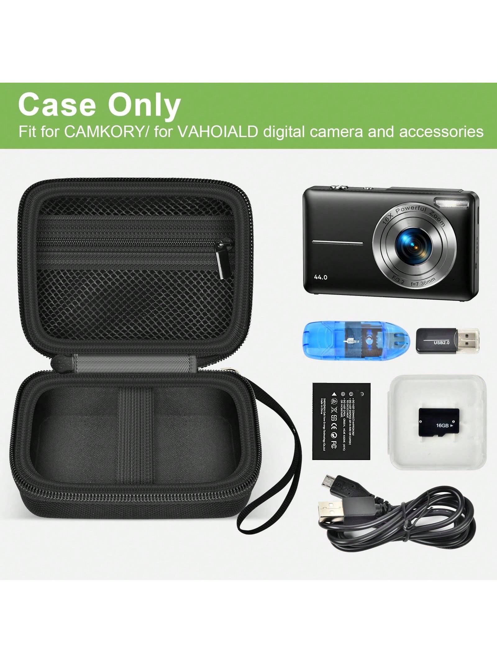 Digital Camera Case Compatible With VAHOIALD FHD 1080P/ For CAMKORY Digital Point And Shoot/For K-ODAK PIXPRO FZ45-BK 16MP Vlogging/For IWEUKJLO/For Nsoela, Holder For SD Card More- (Box Only)
