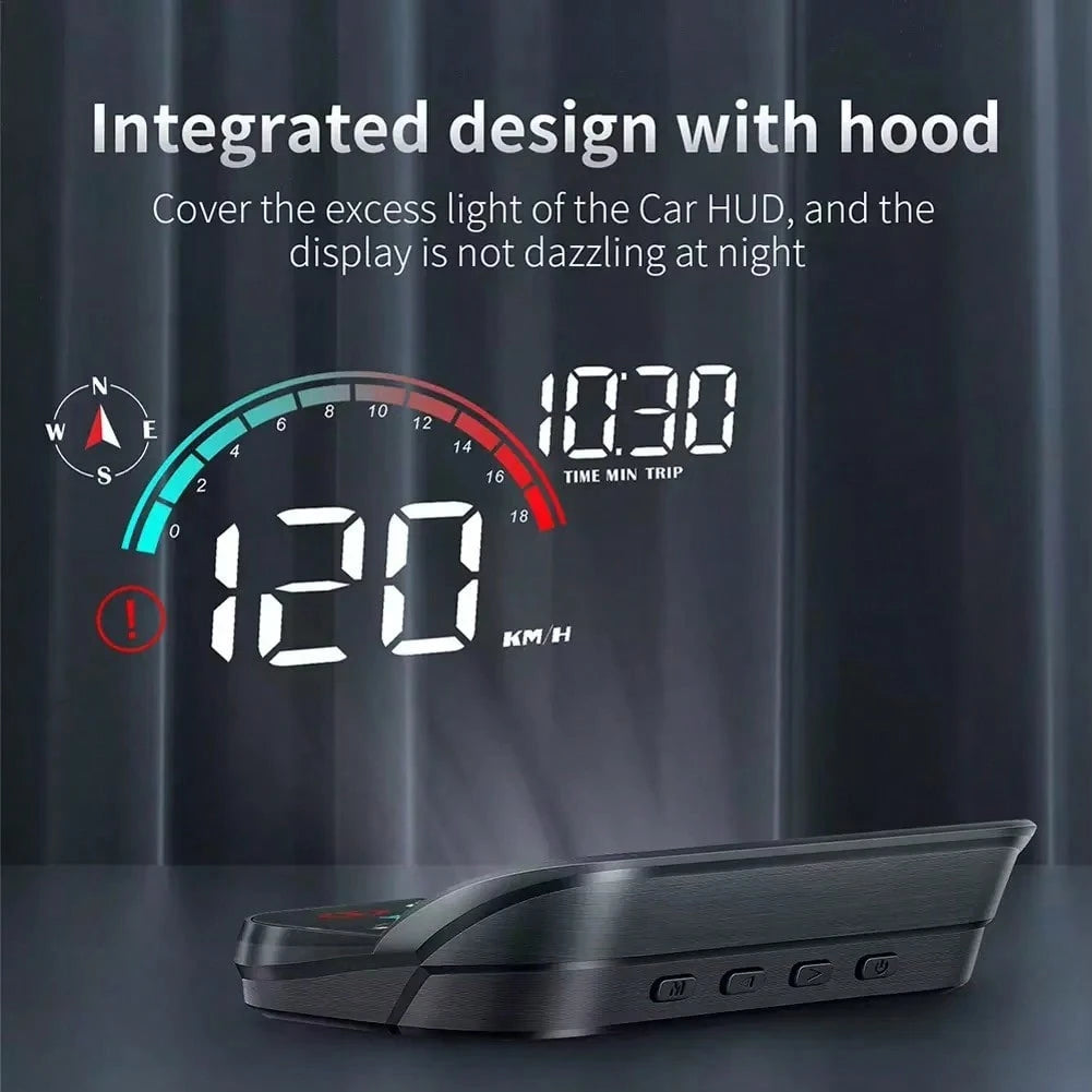 Digital Speedometer Universal GPS Car HUD Head Up Display Car Hud, With Speed, Mileage, Travel Time, Overspeed Alarm, Compass For All 5V Vehicles