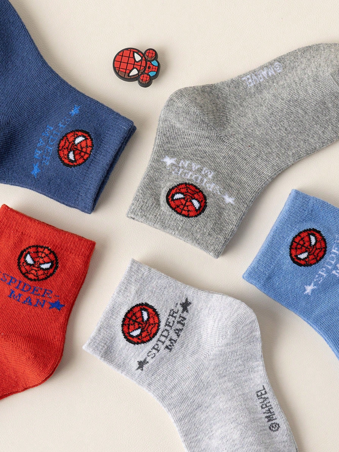 Disney 1/5 Pairs Kids Socks Marvel Spider-Man Cartoon Autumn/Winter Mid-Calf Socks Funny Hero Character Christmas Gift Children's Socks