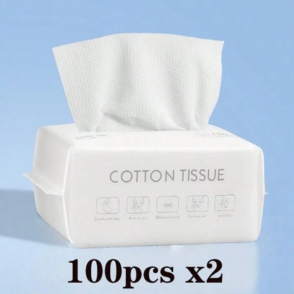 Disposable Towels In Packs Of 400/200/100/50 Pieces, Thickened And Oversized Soft Makeup Removing Wipes Suitable For Sensitive Skin, Dual-Purpose Non-Woven Soft Facial Towels For Both Wet And Dry Use