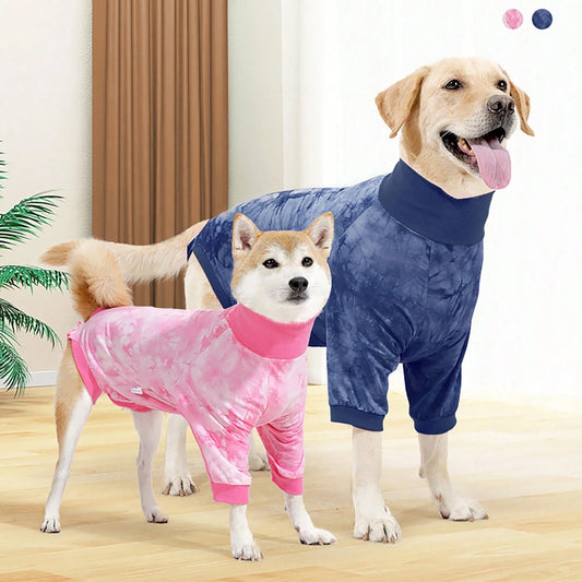 Dog Surgery Recovery Suit, Anti Licking Pet Surgical Suit For Dogs Male Neuter, Female Dog Surgery Suit For Spay Subsititute E-Collar Cone, Dog Body Suits After Surgery Blue Tie Dye