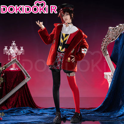 DokiDoki-R Game Anime Cosplay Costume Dream Outfit Red Sweater / Hat Halloween
