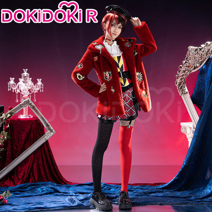 DokiDoki-R Game Anime Cosplay Costume Dream Outfit Red Sweater / Hat Halloween