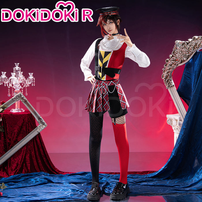 DokiDoki-R Game Anime Cosplay Costume Dream Outfit Red Sweater / Hat Halloween