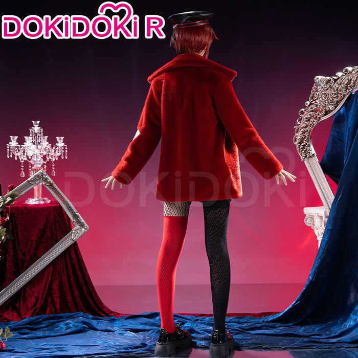 DokiDoki-R Game Anime Cosplay Costume Dream Outfit Red Sweater / Hat Halloween