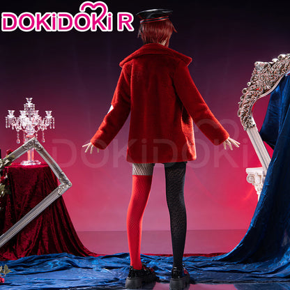 DokiDoki-R Game Anime Cosplay Costume Dream Outfit Red Sweater / Hat Halloween