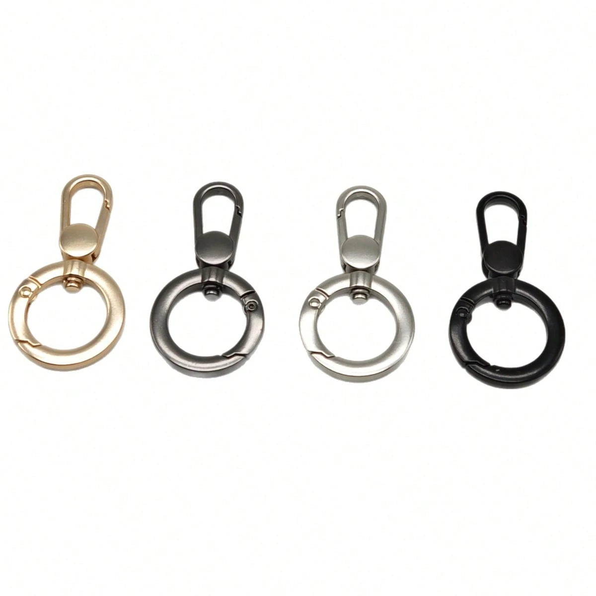 Double-Head Rotating Spring Buckle Set (Includes Spring-Loaded Round Ring Structure); 360° Rotatable, Suitable For DIY Crafts, Keychains, Car Key Fobs And Bag Strap Connections, Durable Hardware Acces