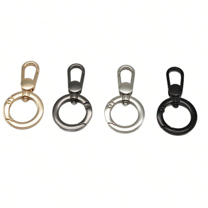 Double-Head Rotating Spring Buckle Set (Includes Spring-Loaded Round Ring Structure); 360° Rotatable, Suitable For DIY Crafts, Keychains, Car Key Fobs And Bag Strap Connections, Durable Hardware Acces