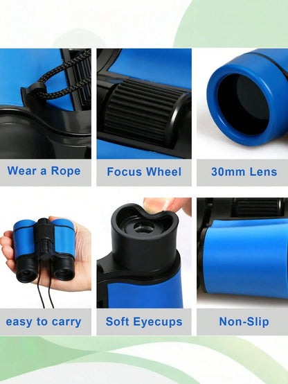 Dual Telescope With Anti-Slip Grip Compact High-Powered Telescope For Beginners Explorers Portable Binoculars Perfect For Nature Exploring Outdoor Bird Watching Scavenger Hunt Hiking Gear Classroom Ac