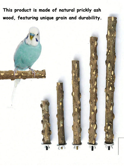 Durable Bird Perch, Natural Wood Texture, Combines Claw Trimming, Play & Fitness And Cage Platform, Easy Clip Installation, Suitable For Budgies, Cockatiels, Lovebirds