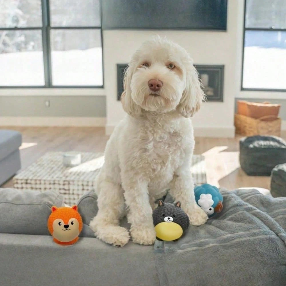 Durable Elastic Squeaky Ball- TPR Material Automatic Rolling Interactive Toy, Rubber Design, Specifically Designed For Medium Dogs, Wear-Resistant And No Shedding, Makes Sound When Bitten
