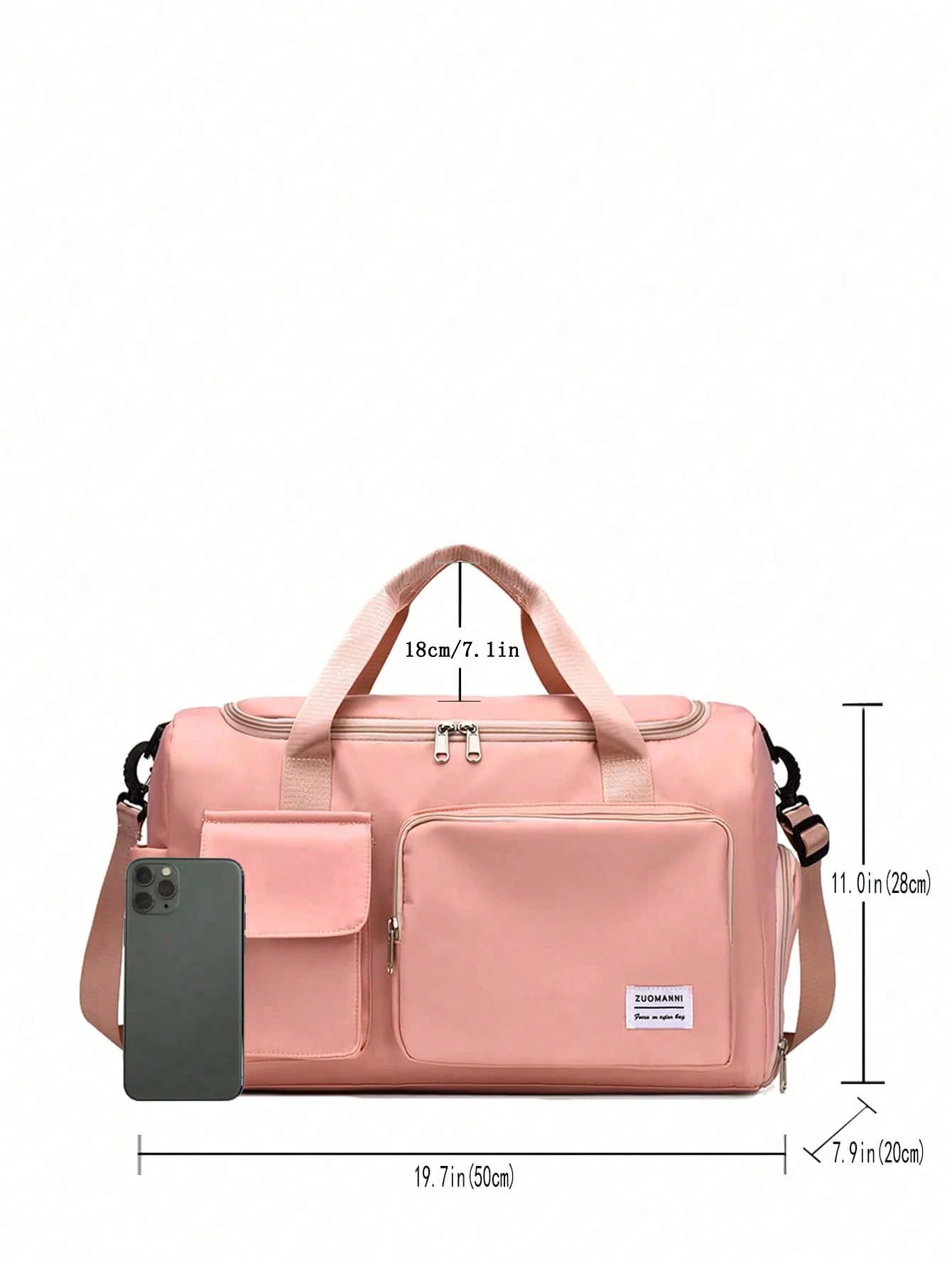 Durable Nylon Foldable Tote Bag With Separate Shoe Compartment, Suitable For Storing Sportswear, Yoga Gear, Travel Items, School Supplies