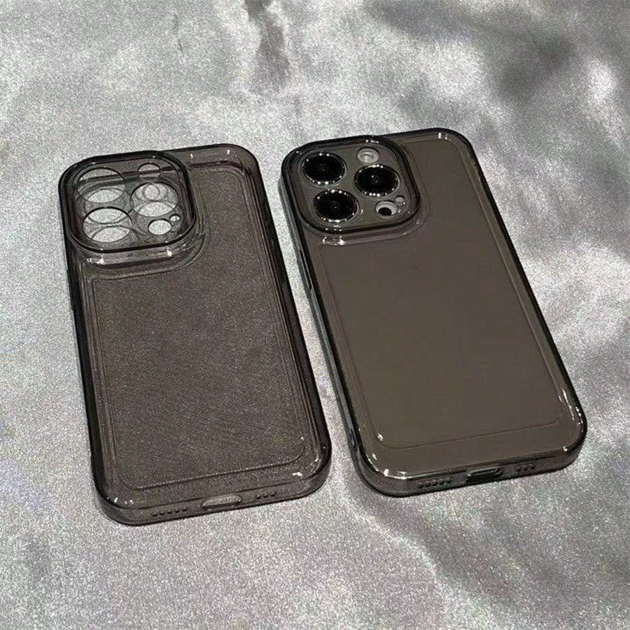 Easypie Selection 1pc Minimalist Transparent Black Soft Phone Case Compatible With IPhone 17/17 Air/17 Pro/17pro/ 16/16promax/16pro/16plus/15/15promax/15pro/15plus/14/14pro/14plus/14pro Max/13/13pro/1