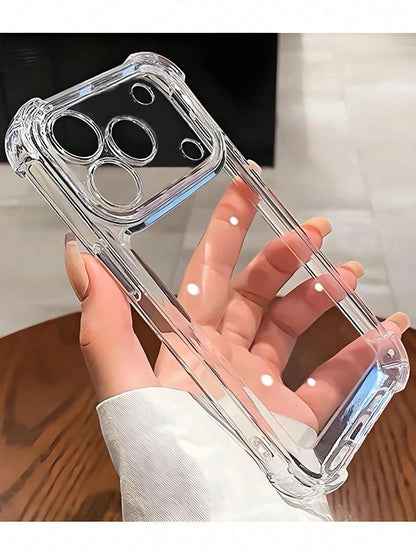 Easypie Selection 1pc Minimalist Transparent Black Soft Phone Case Compatible With IPhone 17/17 Air/17 Pro/17pro/ 16/16promax/16pro/16plus/15/15promax/15pro/15plus/14/14pro/14plus/14pro Max/13/13pro/1