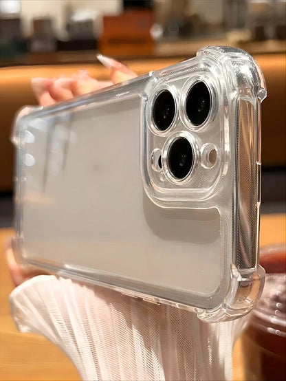 Easypie Selection 1pc Minimalist Transparent Black Soft Phone Case Compatible With IPhone 17/17 Air/17 Pro/17pro/ 16/16promax/16pro/16plus/15/15promax/15pro/15plus/14/14pro/14plus/14pro Max/13/13pro/1