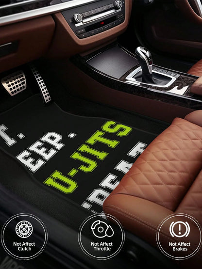 Eat Sleep Jiu Jitsu Repeat 4-Piece Custom Printed All-Weather Floor Mats- Universal Fit For Suv, Truck, Van| Easy Clean