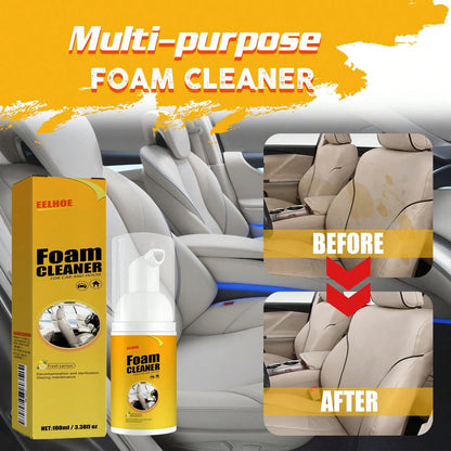 EELHOE 3PCS Multi-Functional Foam Cleaner Set, Wash For Automotive Interior Upholstery, Plastic Instrument Panel, Steering Wheel Parts, Multifunctional Deodorizing Interior Cleaner, Car Steering Wheel