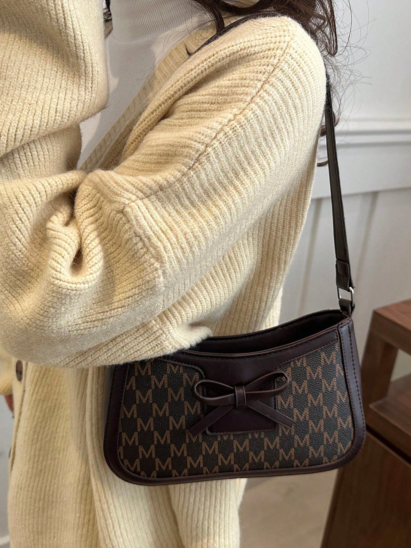 Elegant Crescent Underarm Shoulder Bag, Women's Fashion Casual Solid Color Underarm Bag
