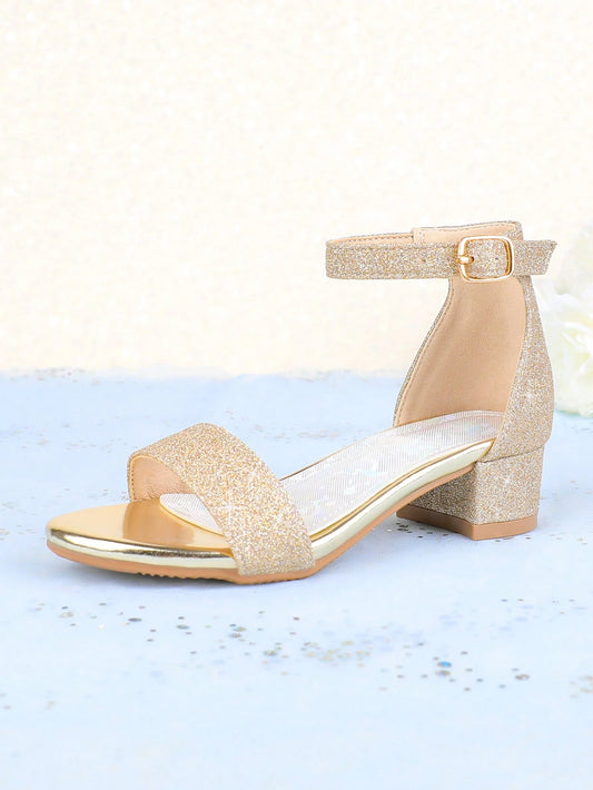 Elegant Fashion Classic Children's High Heel Sandals, Suitable For Summer Outdoor Parties, Beach Vacations, And Dress Matching