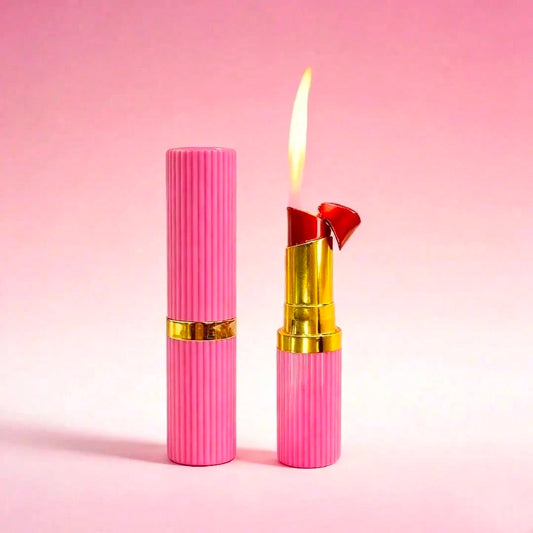 Elegant Pink Lipstick Lighter(Without Gas)- Reusable Metal Lighter, Portable & Stylish Zinc Alloy + ABS Design, Perfect Gift For Women, Butane Gas Not Included