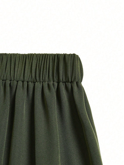 Elenzga 2026 Retro Army Green Wide Leg Pants For Women,High Waist Elegant Office Straight Trousers,Draping Loose Casual Fashion Summer & Autumn Commuting