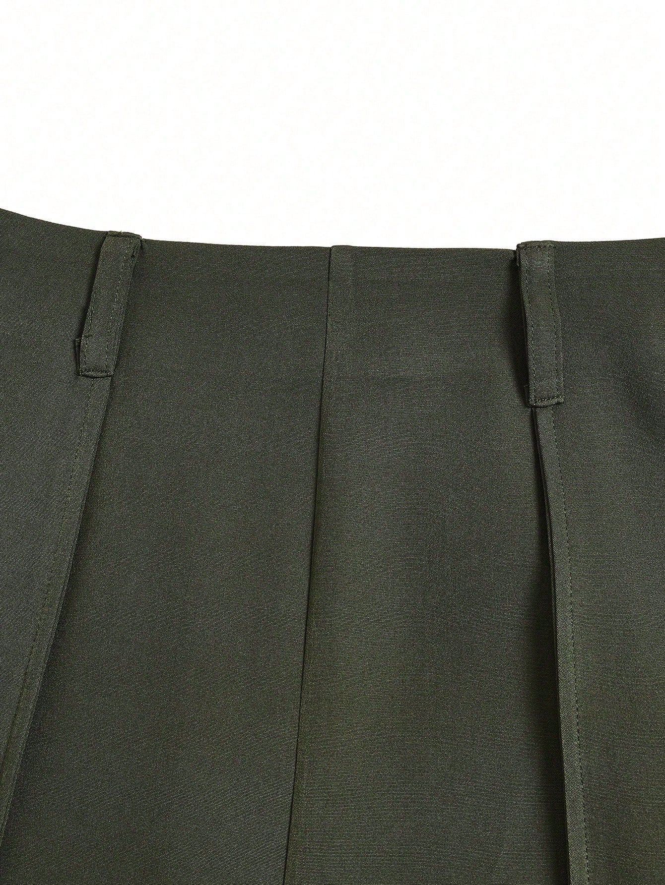 Elenzga 2026 Retro Army Green Wide Leg Pants For Women,High Waist Elegant Office Straight Trousers,Draping Loose Casual Fashion Summer & Autumn Commuting