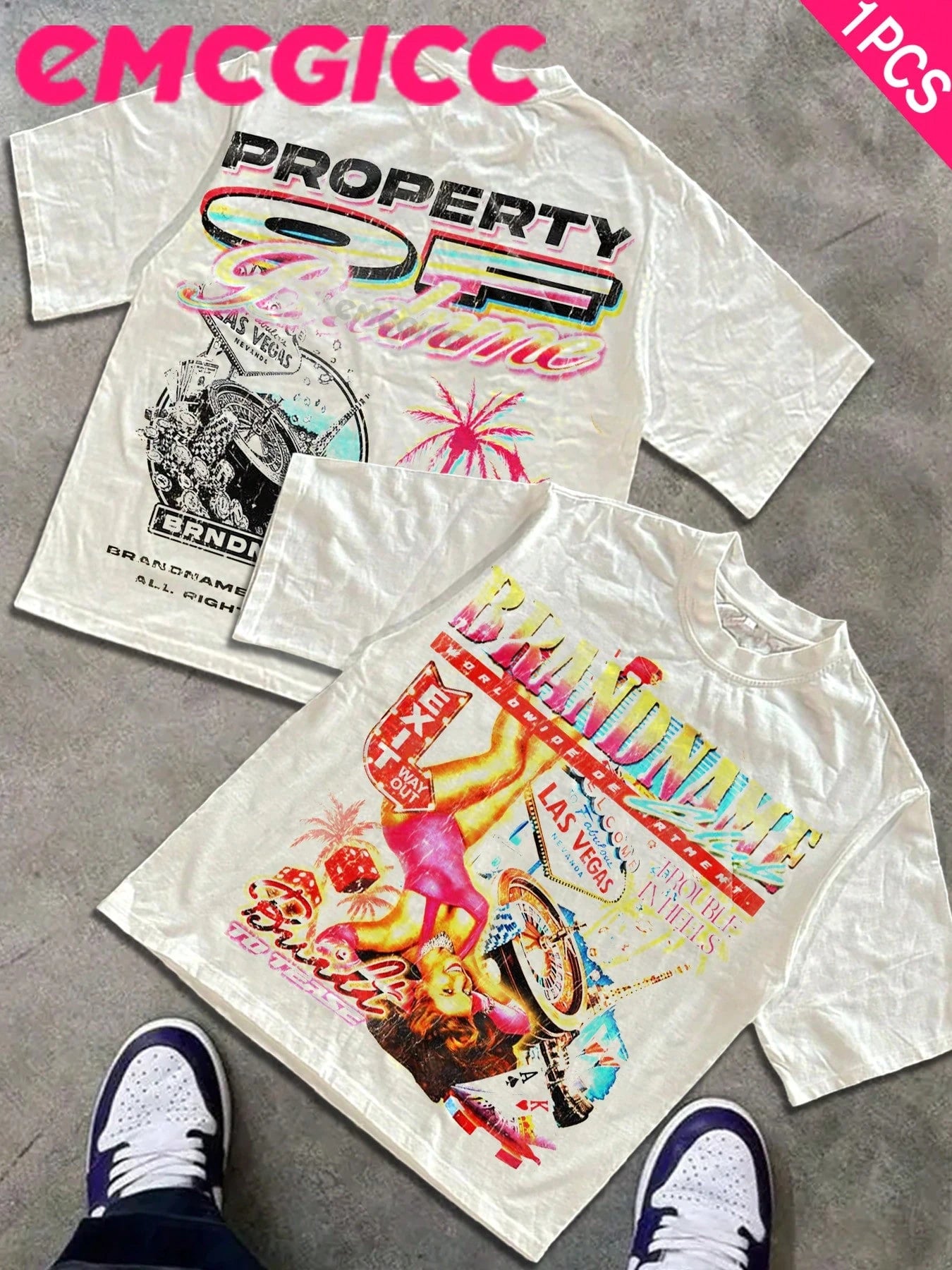 EMCGICC 1PCS Street Life Men's Y2k Retro Graphic Funny Printing Men's Short Sleeve T-Shirt,Hip Hop,MY LOVE,Halloween, Summer Street Sports Casual Tops