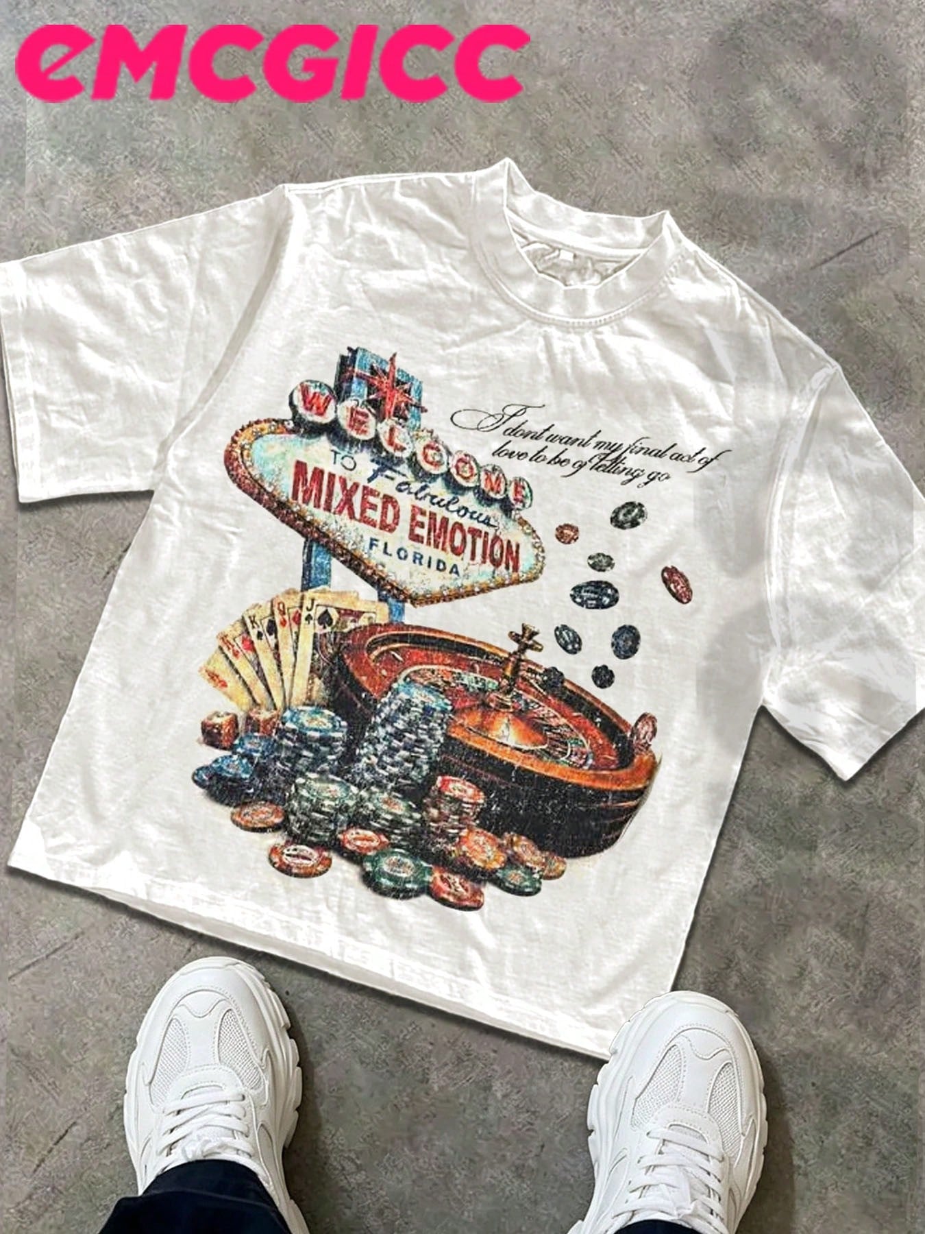 EMCGICC 1PCS Street Life Men's Y2k Retro Graphic Funny Printing Men's Short Sleeve T-Shirt,Hip Hop,MY LOVE,Halloween, Summer Street Sports Casual Tops