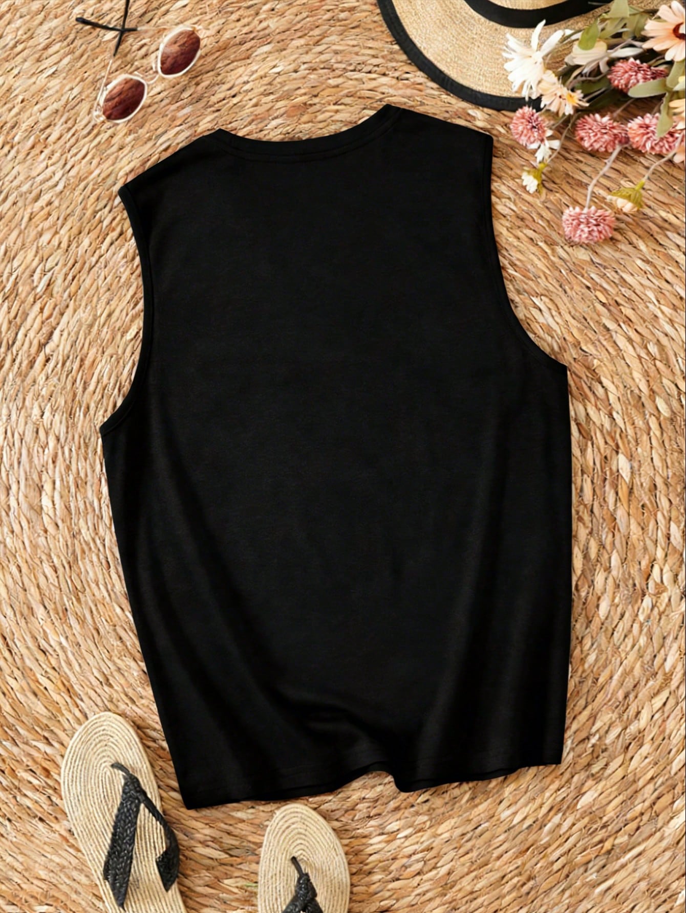 EMERY ROSE Large-Sized Women's Summer Casual Skull-Print Vest-Style Top,Funny Graphic T Shirt,Black And White Everyday Slogan Pattern Skull Clothing For Women