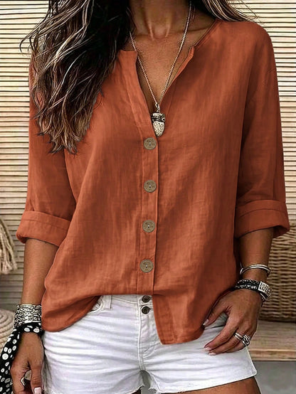 EMERY ROSE Plus Size Woven Casual Resort Shirts For Spring And Autumn Seasons Fall