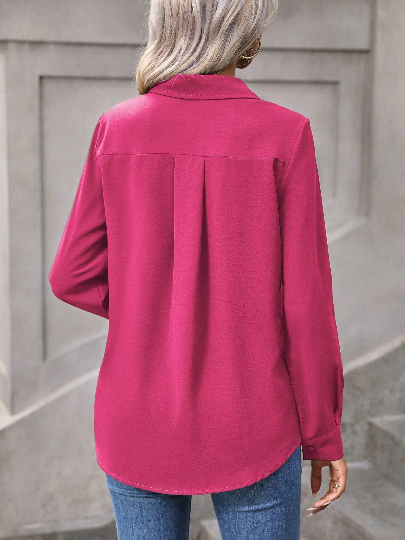 EMERY ROSE Women Spring/Summer Solid Color Long Sleeve Loose Casual Shirt Fall Cloth For Women