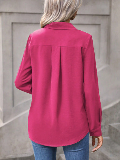 EMERY ROSE Women Spring/Summer Solid Color Long Sleeve Loose Casual Shirt Fall Cloth For Women