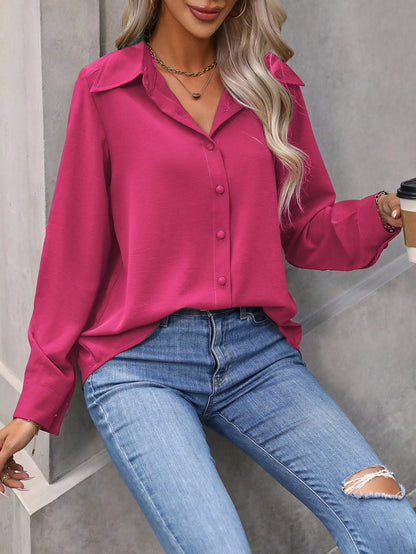 EMERY ROSE Women Spring/Summer Solid Color Long Sleeve Loose Casual Shirt Fall Cloth For Women