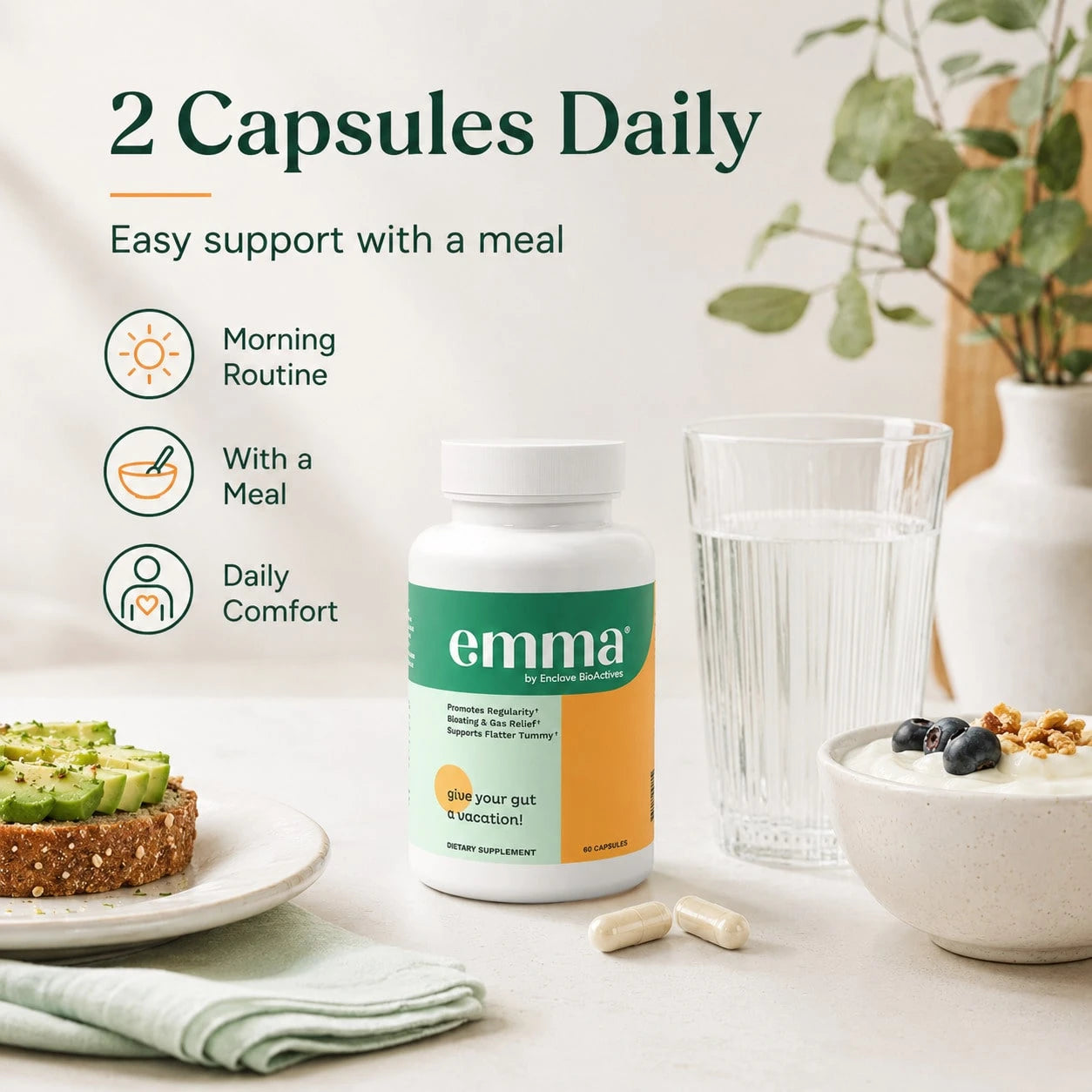 Emma Gut Health Doctors Endorsed Supplement- 60 Capsules- PACK OF 3