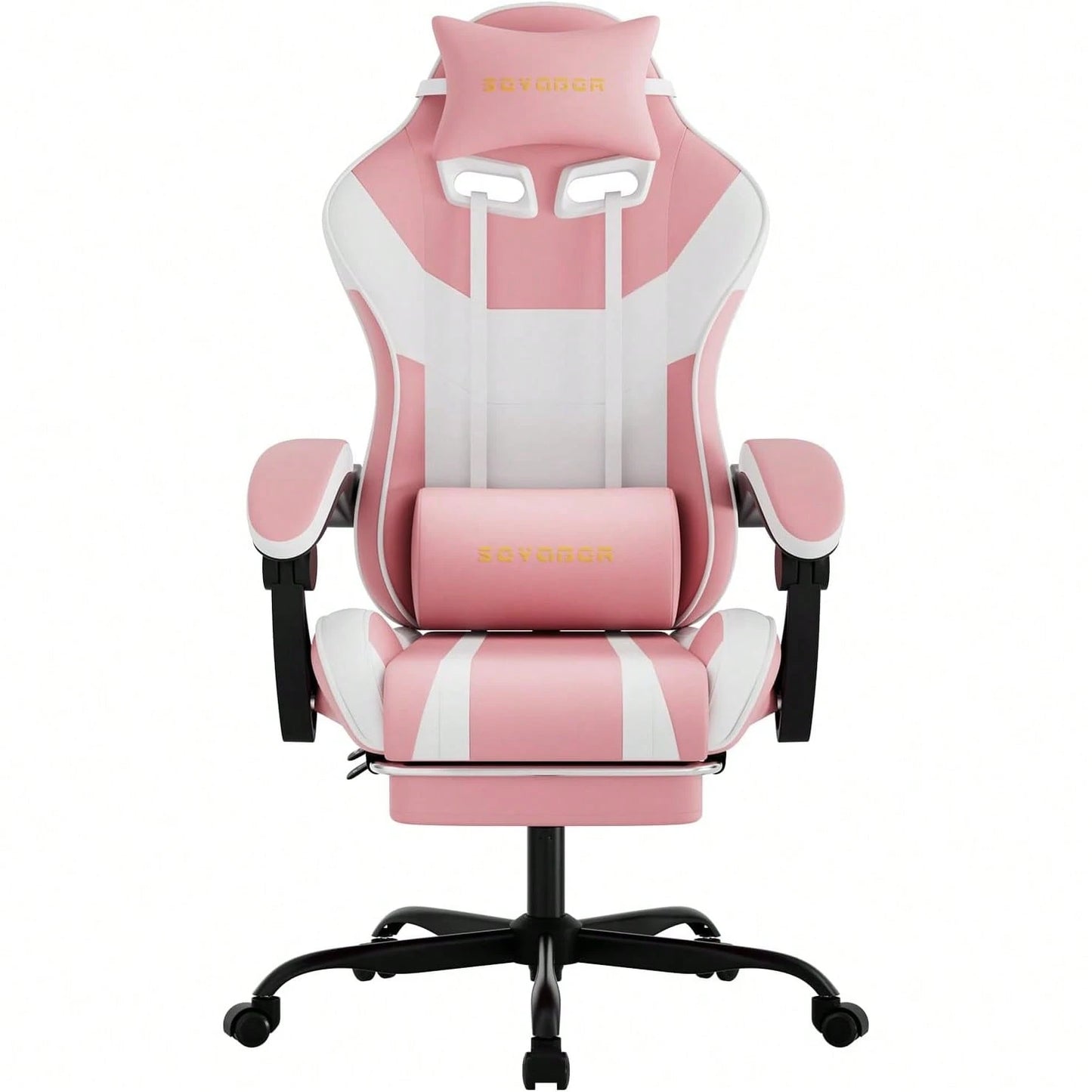 Ergonomic Gaming Chair,A Versatile 3-In-1 Video Game Chair For Work, Study, And Gaming,Features An Adjustable Backrest, Footrest, And Linked Armrests Office Chair For Adults,Pinkwhite