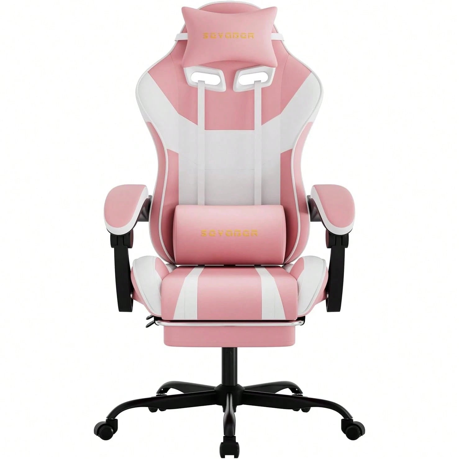 Ergonomic Gaming Chair,A Versatile 3-In-1 Video Game Chair For Work, Study, And Gaming,Features An Adjustable Backrest, Footrest, And Linked Armrests Office Chair For Adults,Pinkwhite