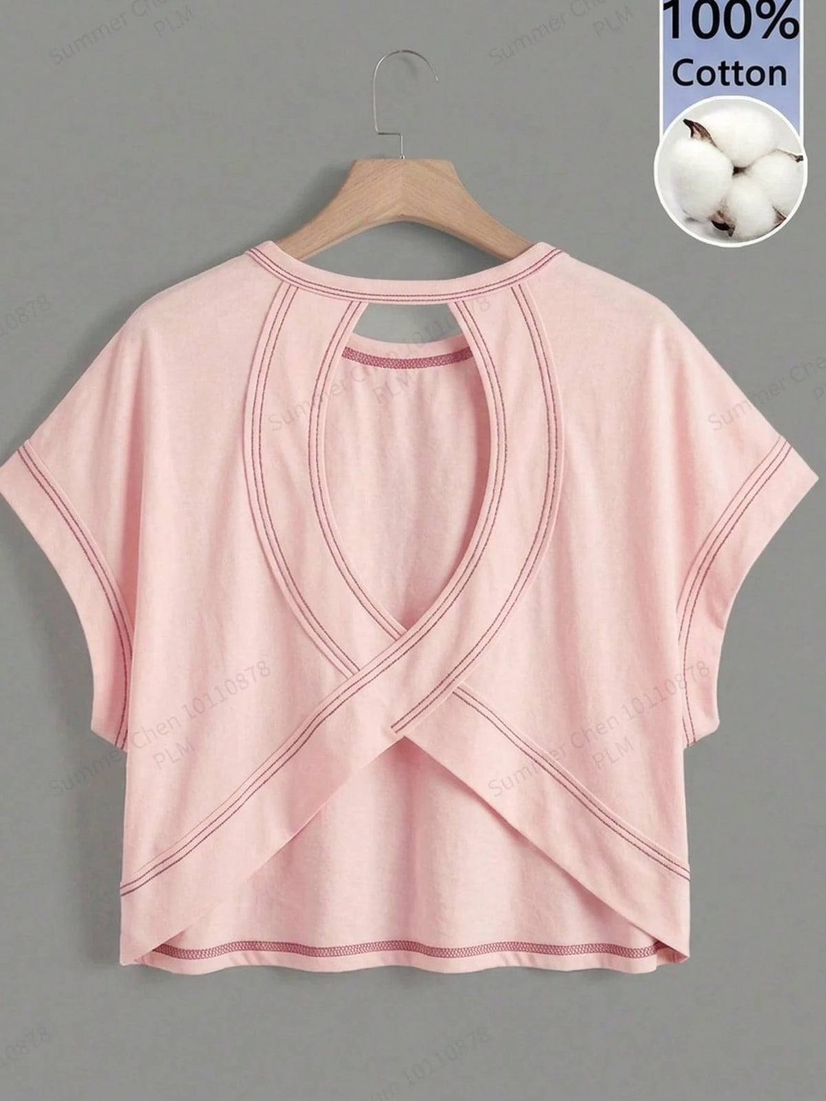Essnce Women's Casual Round Neck Backless Asymmetrical Hem Loose Sleeveless T-Shirt, Suitable For Summer,Summer Top