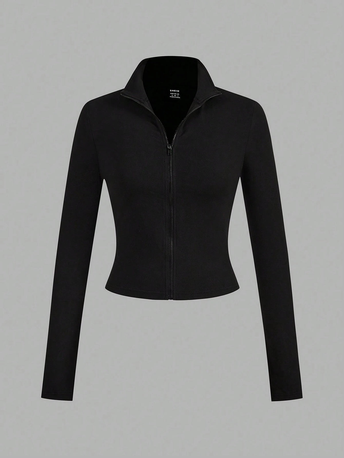 EZwear 3pcs/Set Casual Minimalist White & Black Knit Zip-Up Long Sleeve T-Shirts For WomenIn Fall/Winter