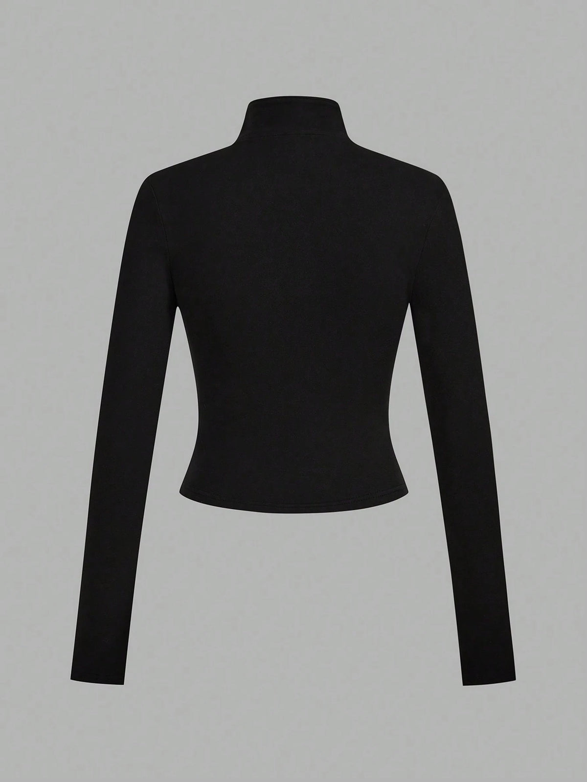 EZwear 3pcs/Set Casual Minimalist White & Black Knit Zip-Up Long Sleeve T-Shirts For WomenIn Fall/Winter