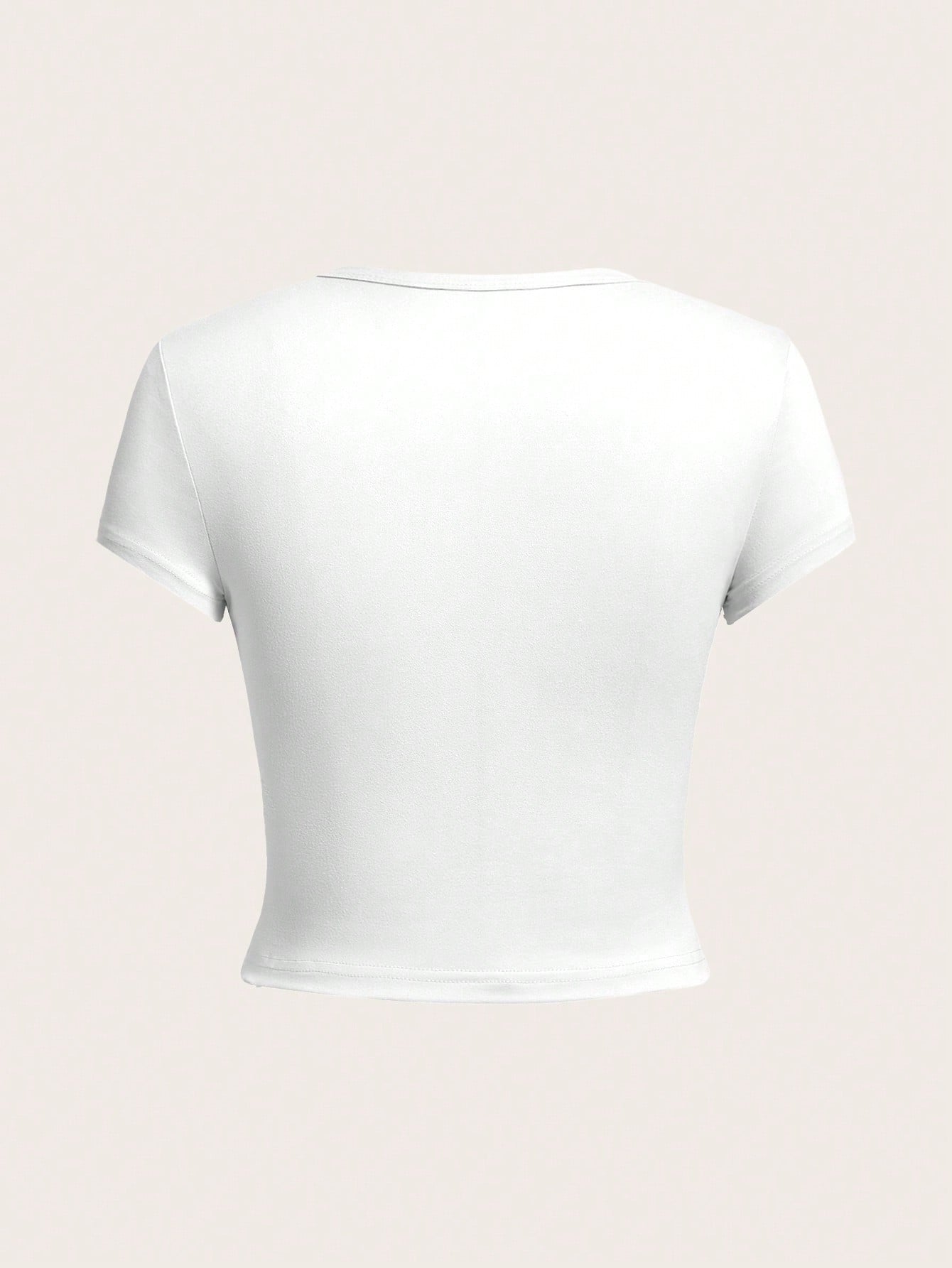 EZwear 4 Set Multicolor Casual Minimalist Black & White Round Neck Short Sleeve Women's Slim Fit T-Shirt, Suitable For Summer Suitable For Going Out