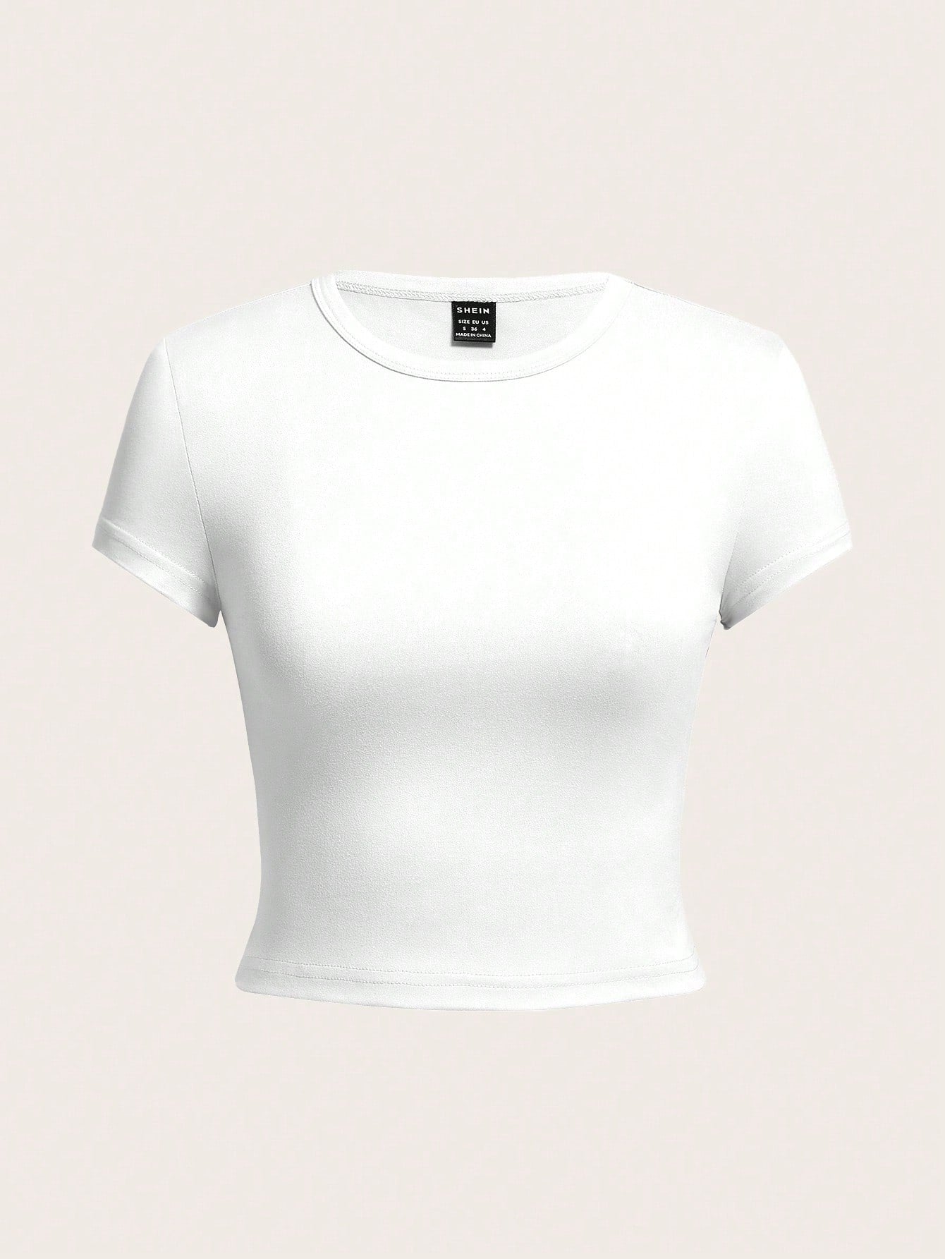 EZwear 4 Set Multicolor Casual Minimalist Black & White Round Neck Short Sleeve Women's Slim Fit T-Shirt, Suitable For Summer Suitable For Going Out