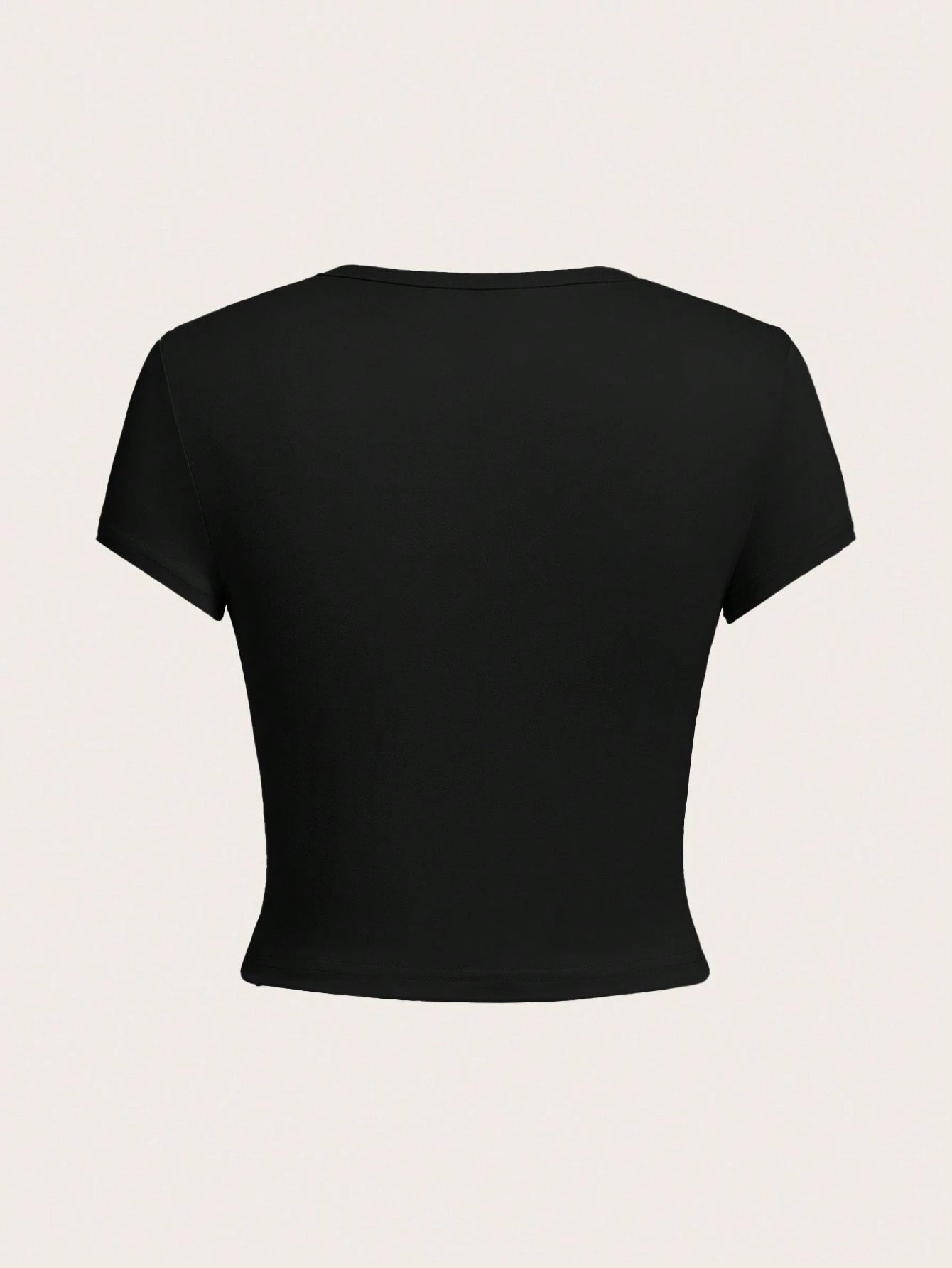 EZwear 4 Set Multicolor Casual Minimalist Black & White Round Neck Short Sleeve Women's Slim Fit T-Shirt, Suitable For Summer Suitable For Going Out