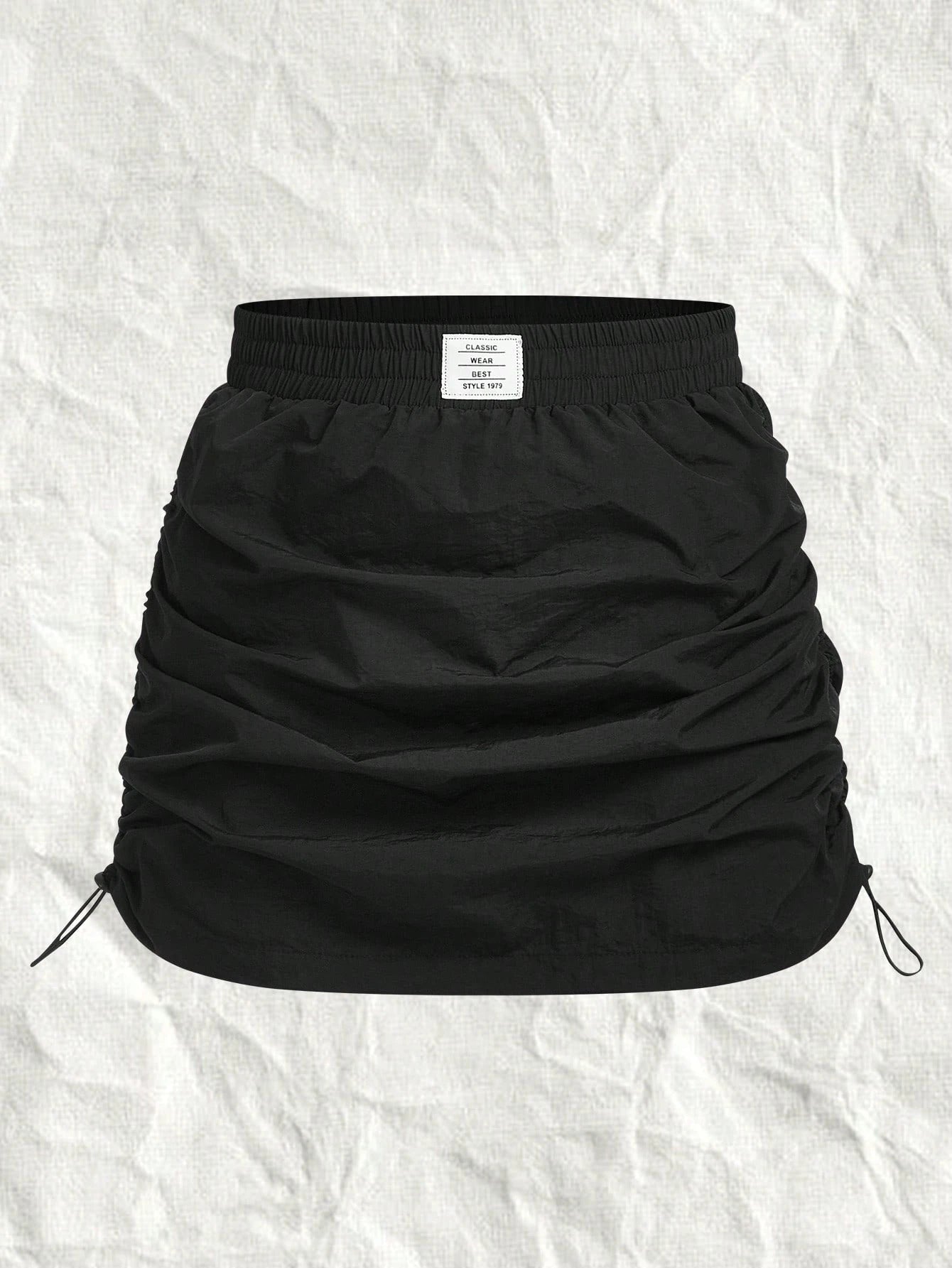 EZwear Black Woven Ladies' Pleated A-Line Skirt
